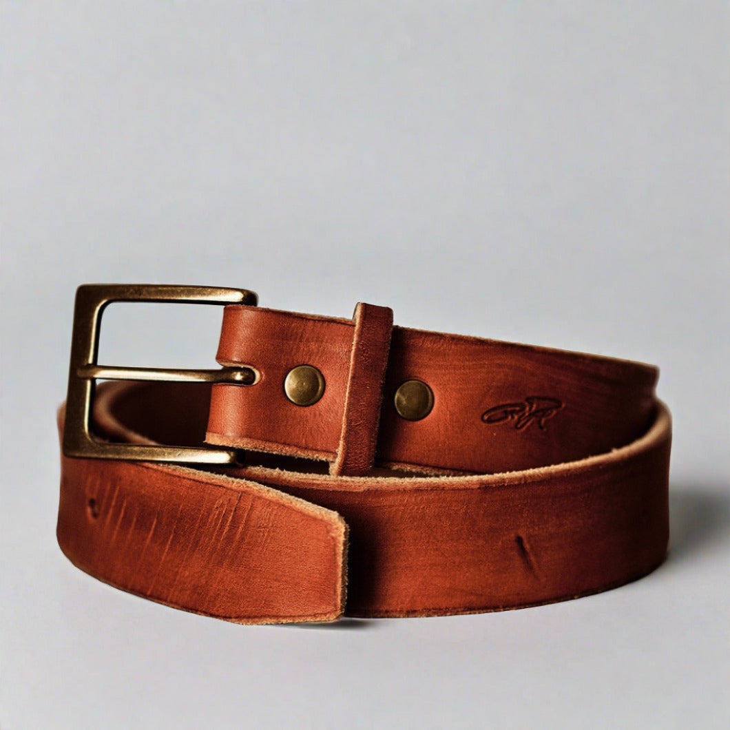 Leather Woodsman Belt Curtis Rempel Handcrafted Curt + Myr Co. Mennonite Store, La Crete, Alberta, Canada