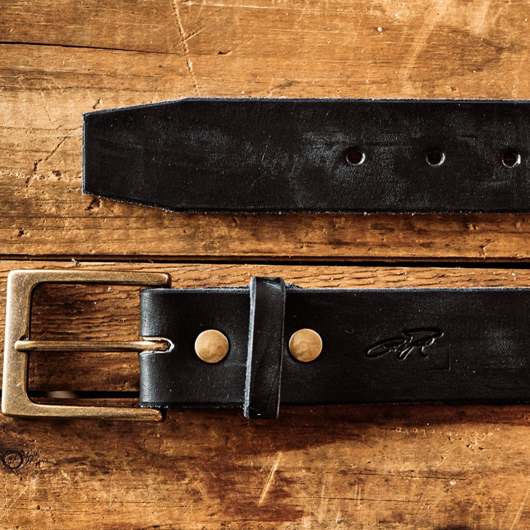 Leather Woodsman Belt Curtis Rempel Handcrafted Curt + Myr Co. Mennonite Store, La Crete, Alberta, Canada