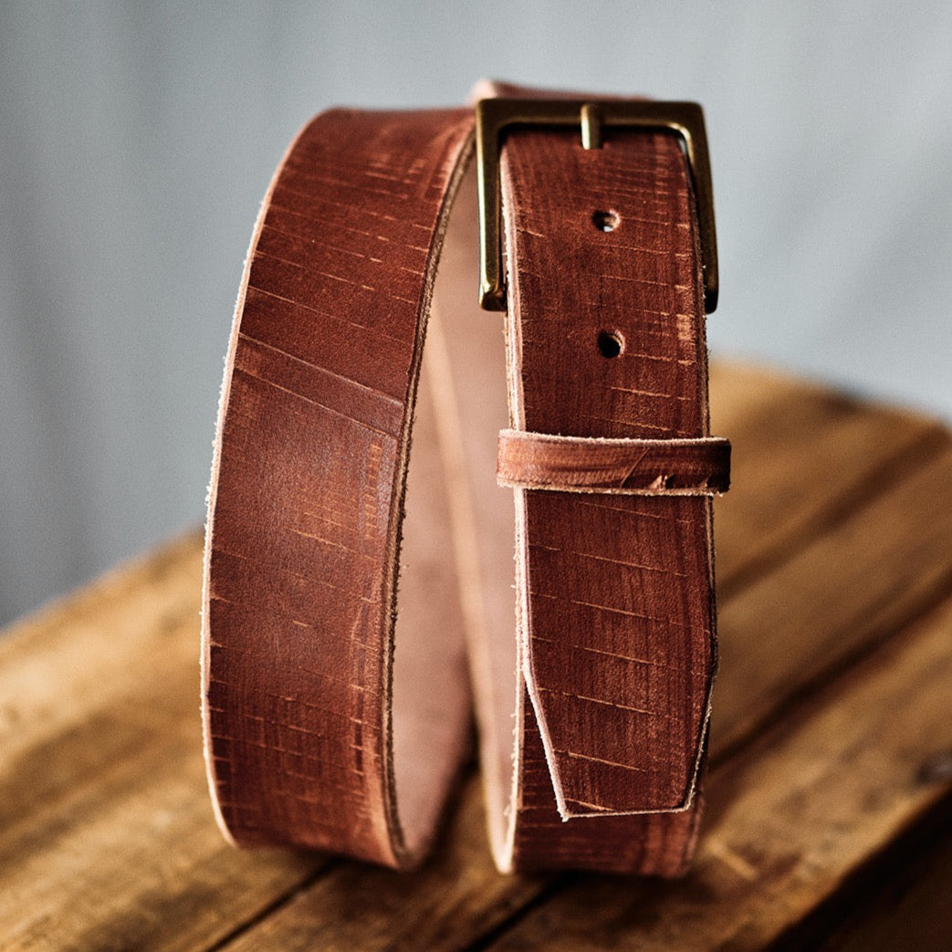 Leather Woodsman Belt Curtis Rempel Handcrafted Curt + Myr Co. Mennonite Store, La Crete, Alberta, Canada