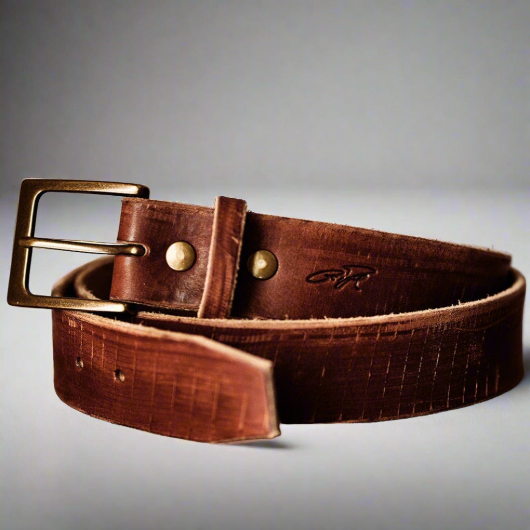 Leather Woodsman Belt Curtis Rempel Handcrafted Curt + Myr Co. Mennonite Store, La Crete, Alberta, Canada