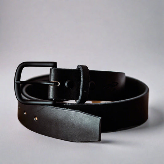 Midnight Leather Belt Curtis Rempel Handcrafted Curt + Myr Co. Mennonite Store, La Crete, Alberta, Canada