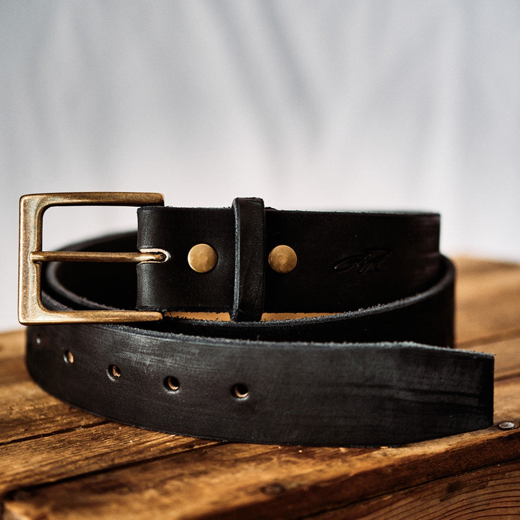 Leather Woodsman Belt Curtis Rempel Handcrafted Curt + Myr Co. Mennonite Store, La Crete, Alberta, Canada