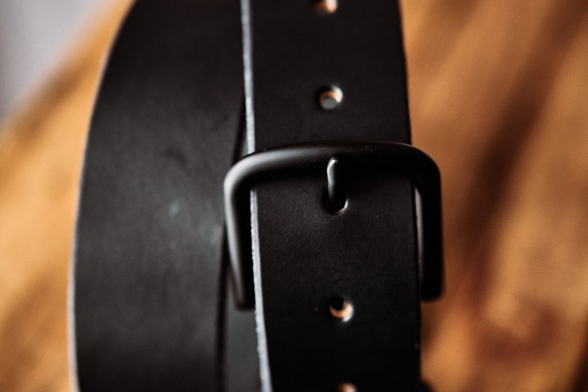 Midnight Leather Belt Curtis Rempel Handcrafted Curt + Myr Co. Mennonite Store, La Crete, Alberta, Canada